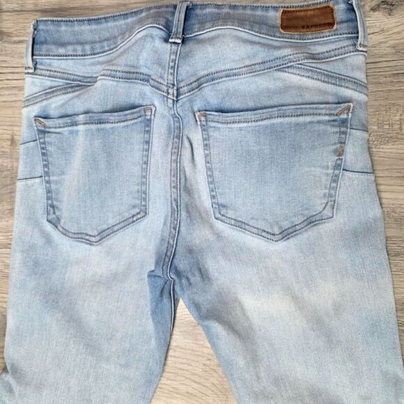 Express Light Washed Mid-Rise Ankle Legging Jeans Size 2 - Picture 6 of 8